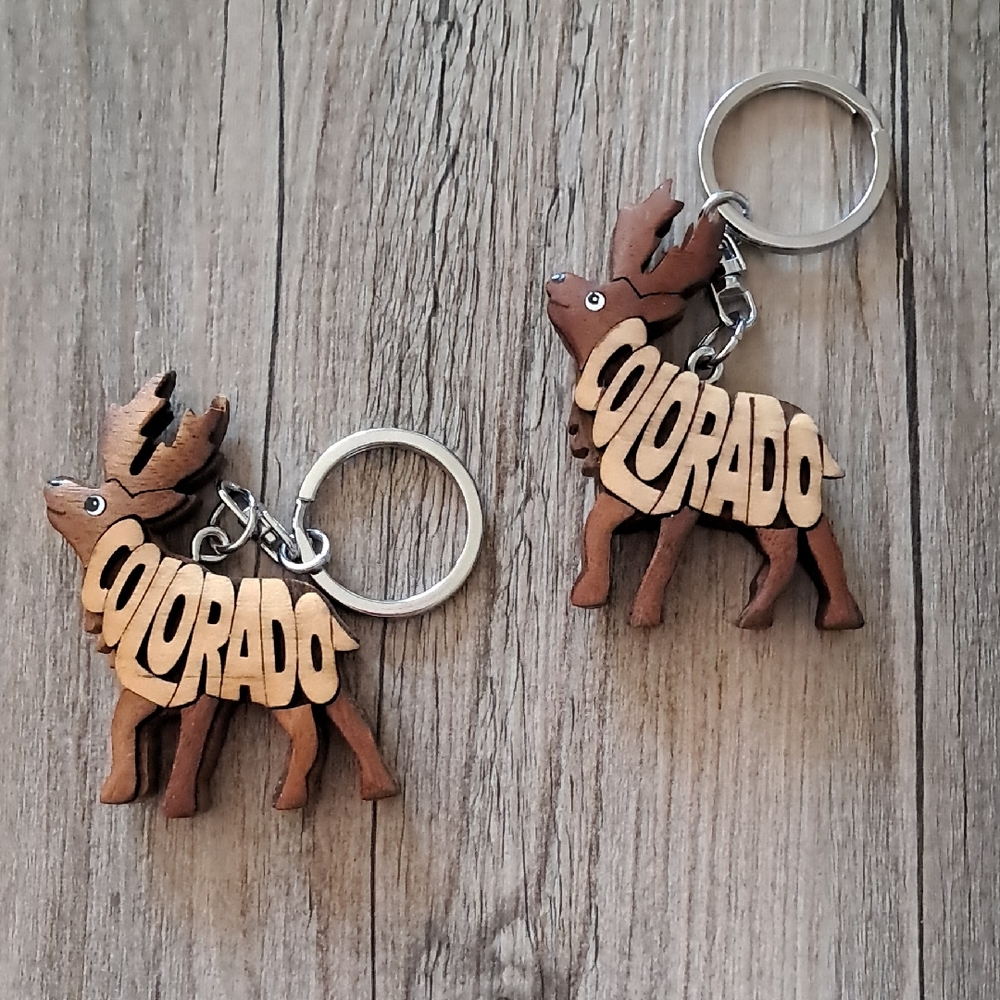 Wooden Colorado Elk Key Holder